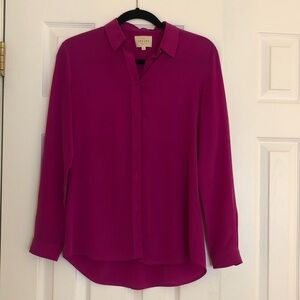 Sezane Magenta Button Down Shirt
